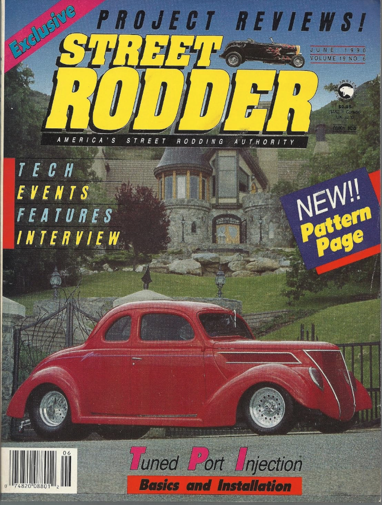 June 1990 Street Rodder magazine cover featuring Dan's red 1937 Coupe